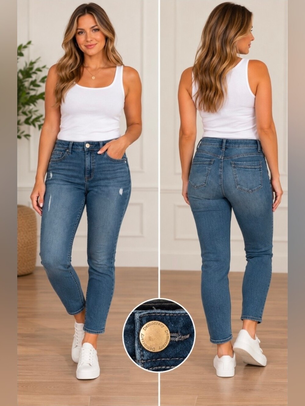 Democracy Skinny Jeans in Medium Wash Blue